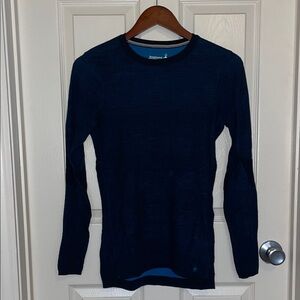 Smartwool Women’s Merino Wool Long Sleeve Base Layer Top – Navy